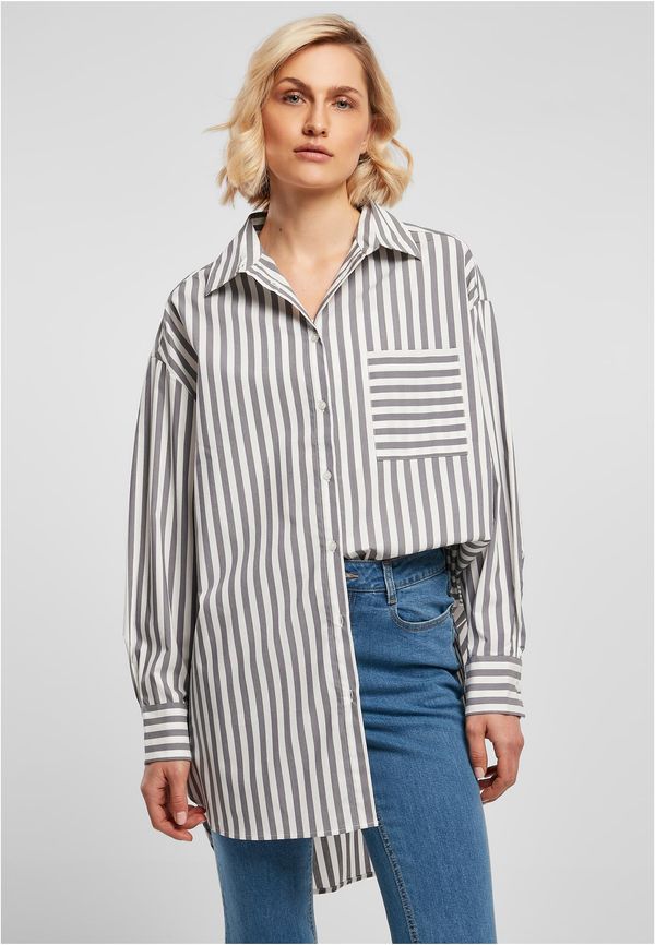 Urban Classics Women's Oversized Striped Shirt White/Dark Shade