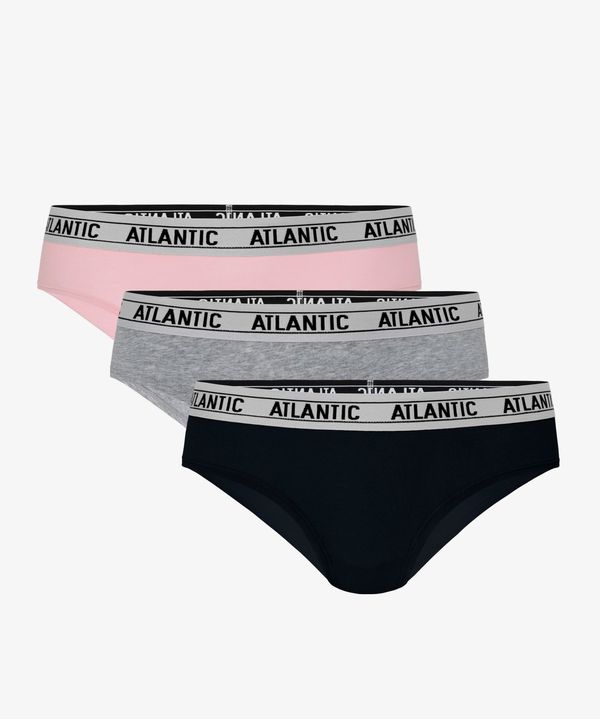 Atlantic Women's panties Hipster ATLANTIC 3Pack - pink, gray melange, black