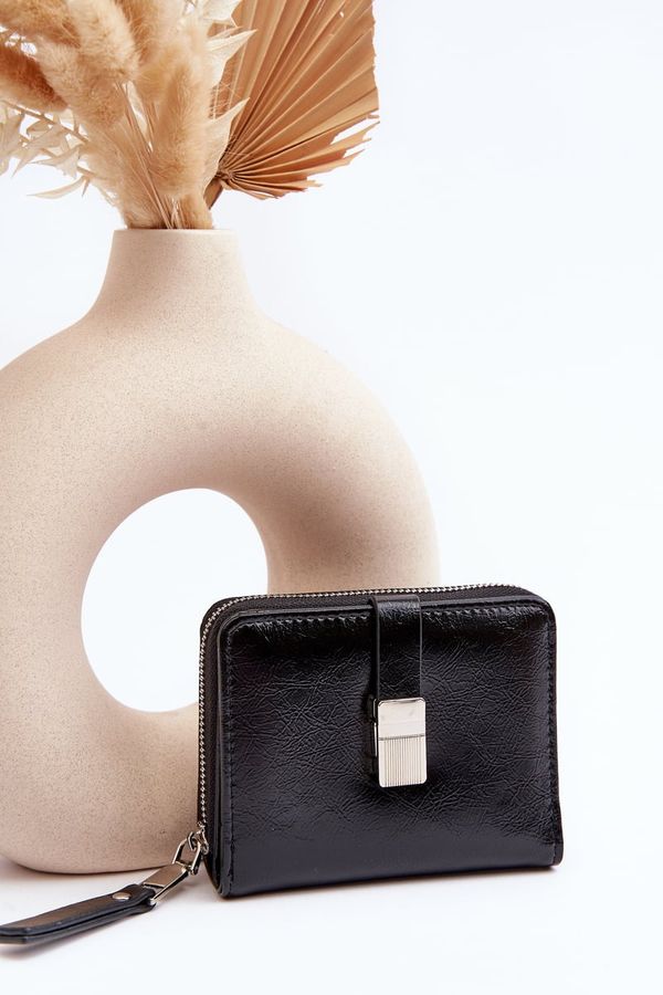 Kesi Women's patent leather wallet Black Zalirna