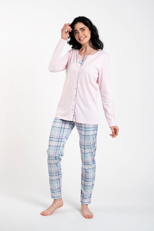 Italian Fashion Women's pyjamas Emilly, long sleeves, long pants - pink/print