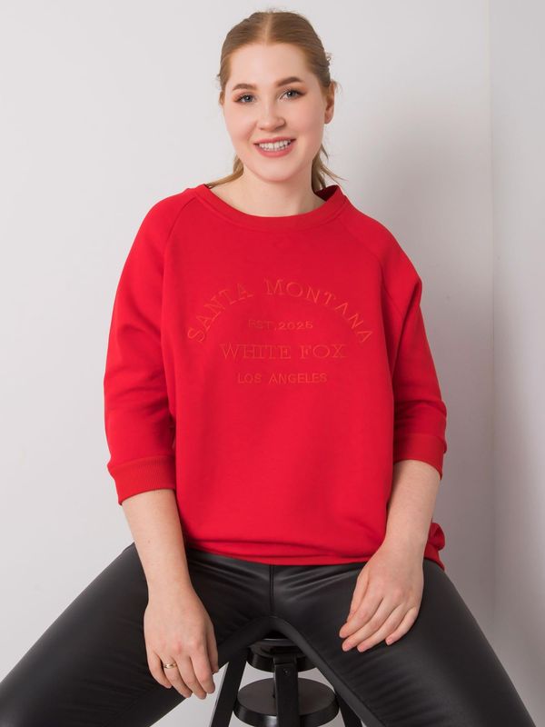 Fashionhunters Women's red sweatshirt larger size