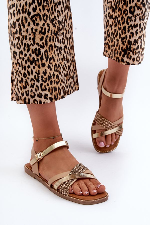 Kesi Women's sandals made of Sergio Leone Gold eco leather