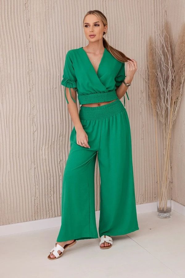 Kesi Women's set blouse + trousers - green