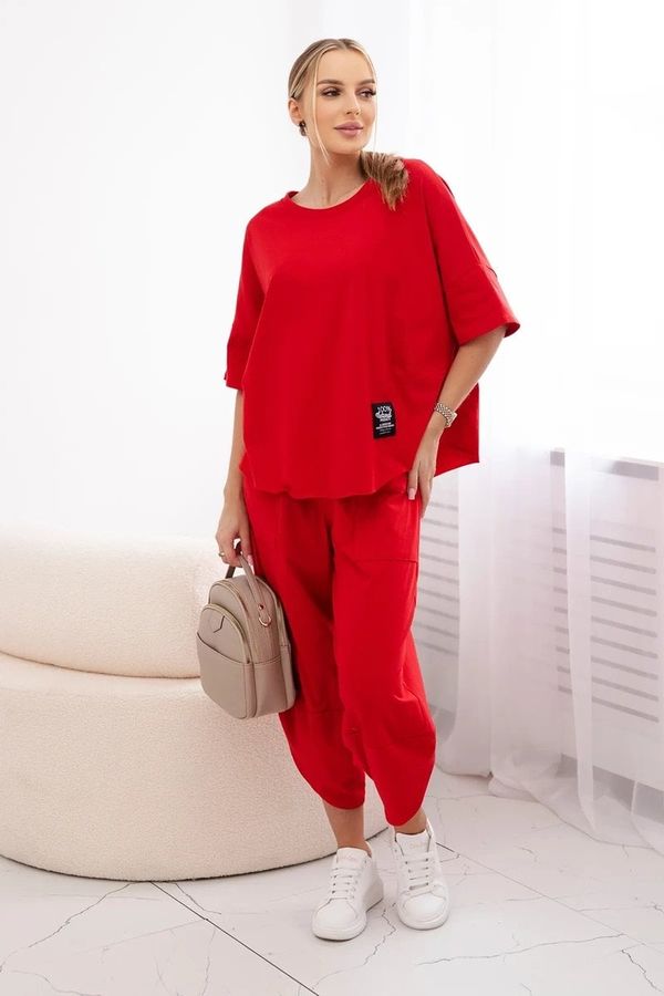 Kesi Women's set blouse + trousers - red