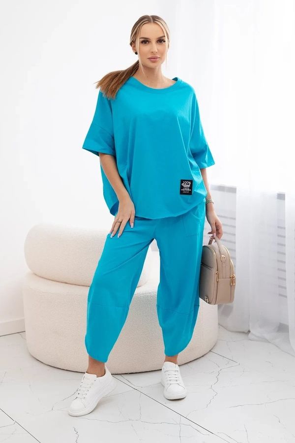 Kesi Women's set blouse + trousers - turquoise