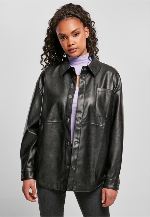 UC Ladies Women's shirt made of black synthetic leather