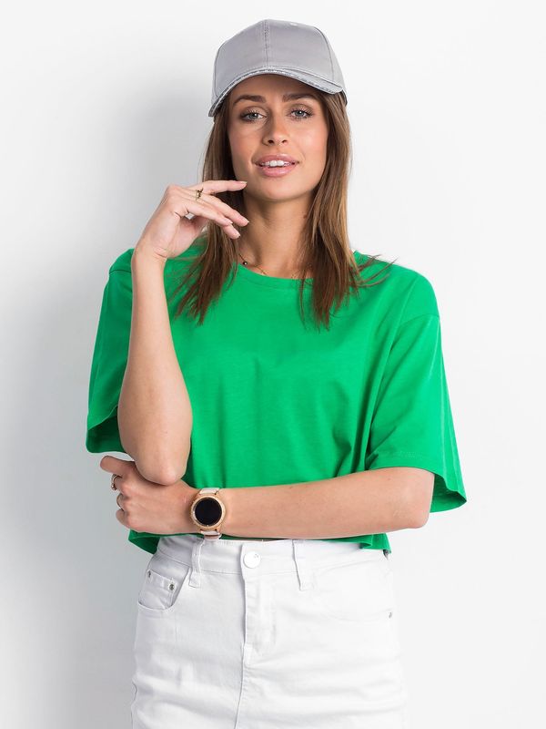 Fashionhunters Women's short green T-shirt