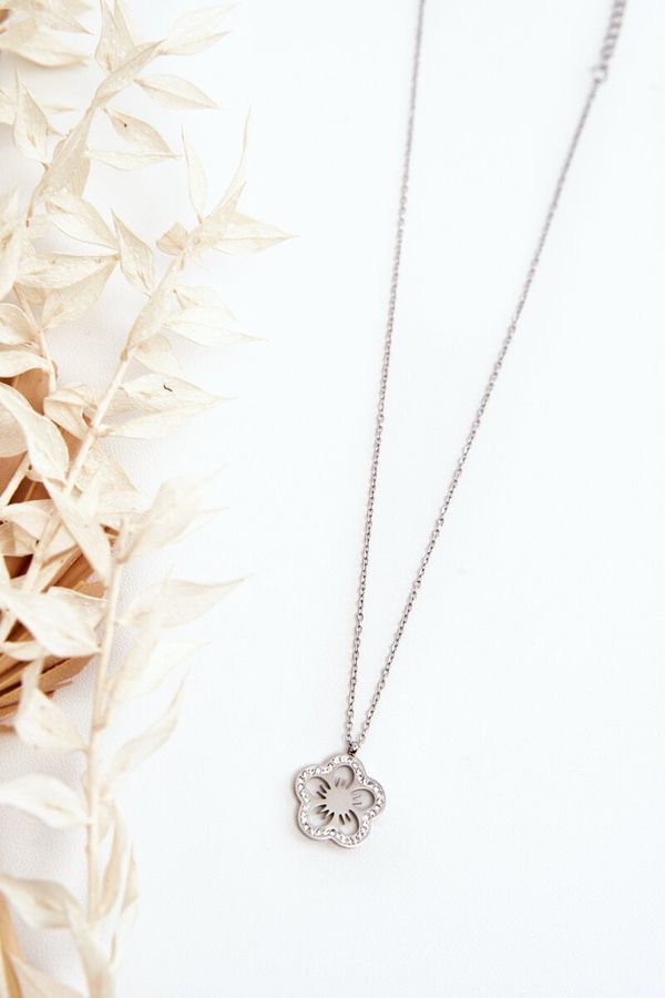 Kesi Women's silver chain with flower