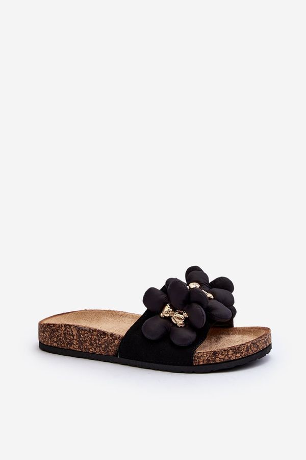Kesi Women's slippers with Black Bunlia embellishments