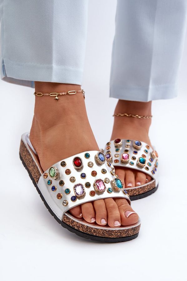 Kesi Women's slippers with S.Barski Silver embellishments