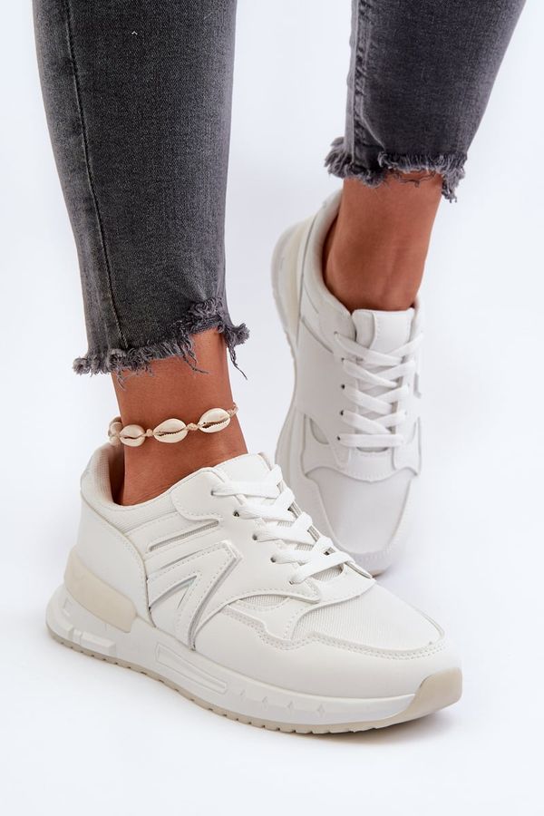 Kesi Women's sneakers made of white Vinelli eco leather