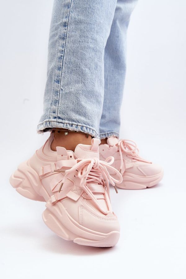 Kesi Women's sneakers with a chunky sole, pink Windamella