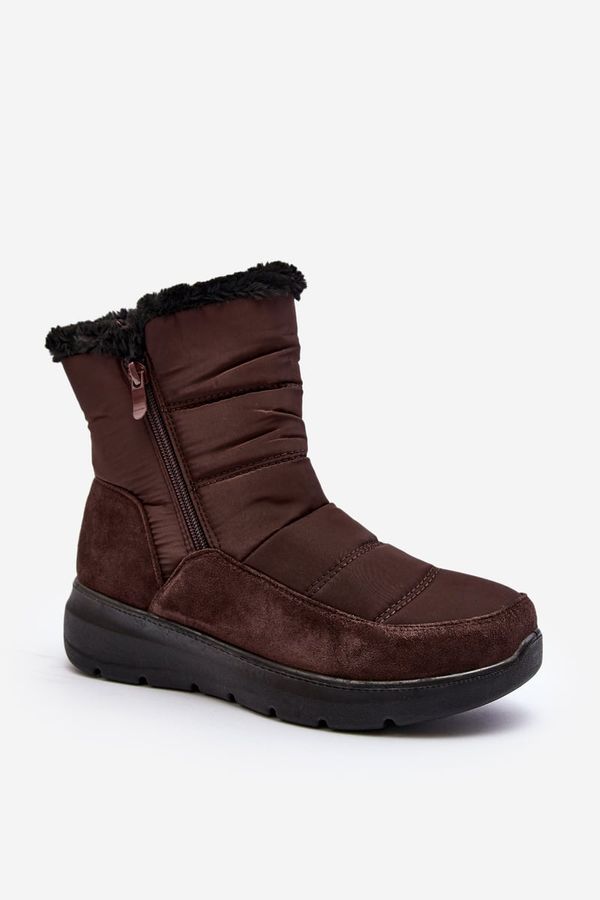 Kesi Women's snow boots with fur brown primose