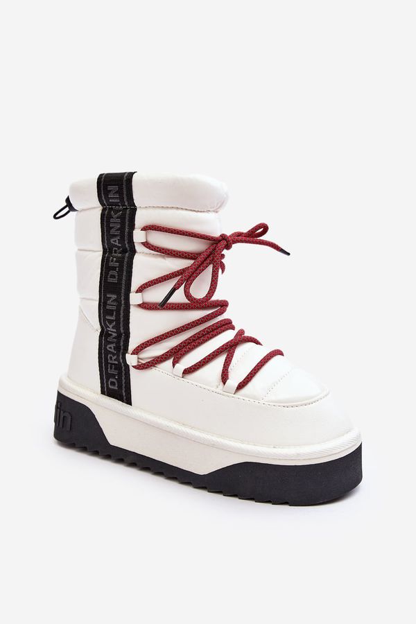 Kesi Women's snow boots with thick soles, Vegan D.Franklin white