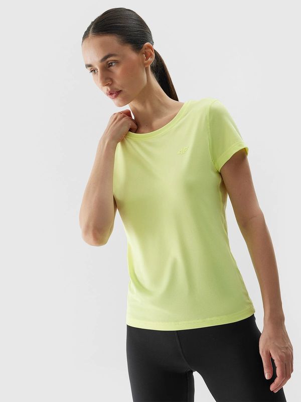 4F Women's Sports T-Shirt made of 4F recycled materials - light yellow