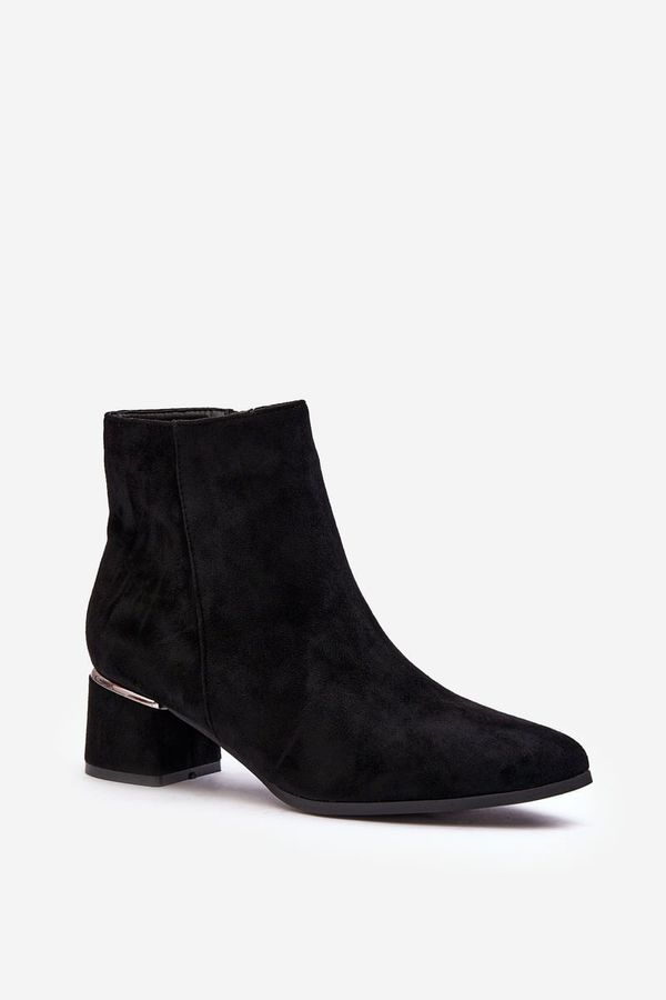 Kesi Women's suede boots with high heels black Mebassa