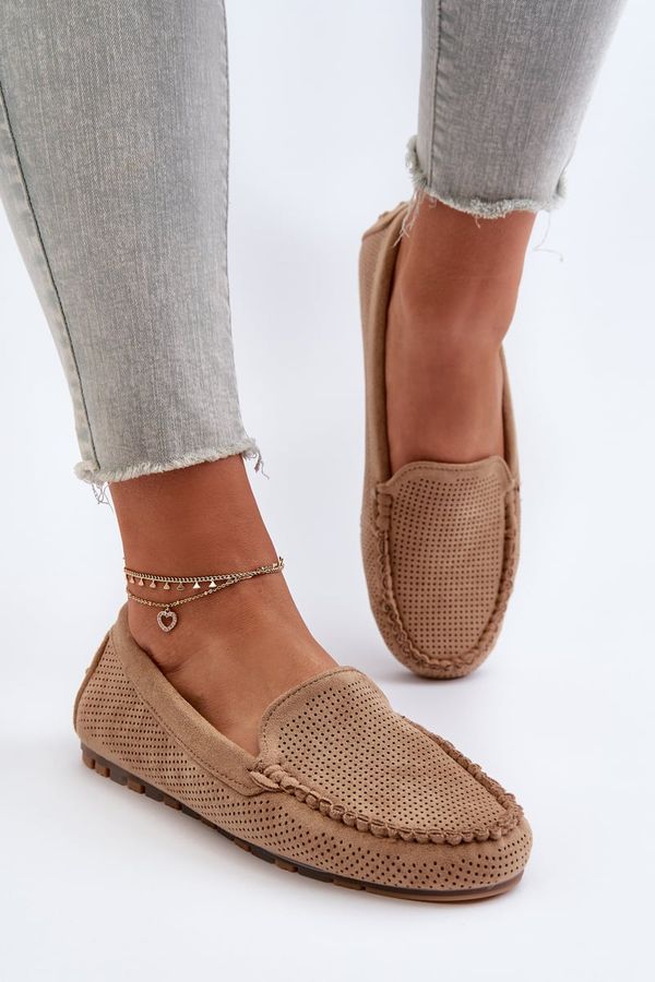 Kesi Women's suede loafers dark beige Ranica
