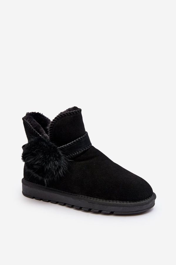 Kesi Women's suede snow boots with cutouts, black Eraclio