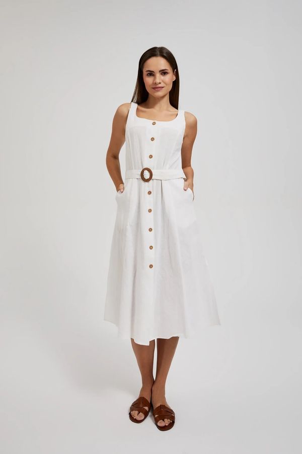 Moodo Women's summer dress with buttons MOODO - white