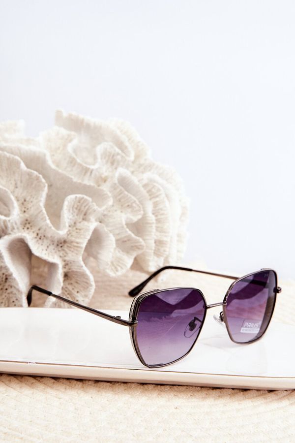 Kesi Women's Sunglasses with Glittering UV400 Inserts Black and Silver