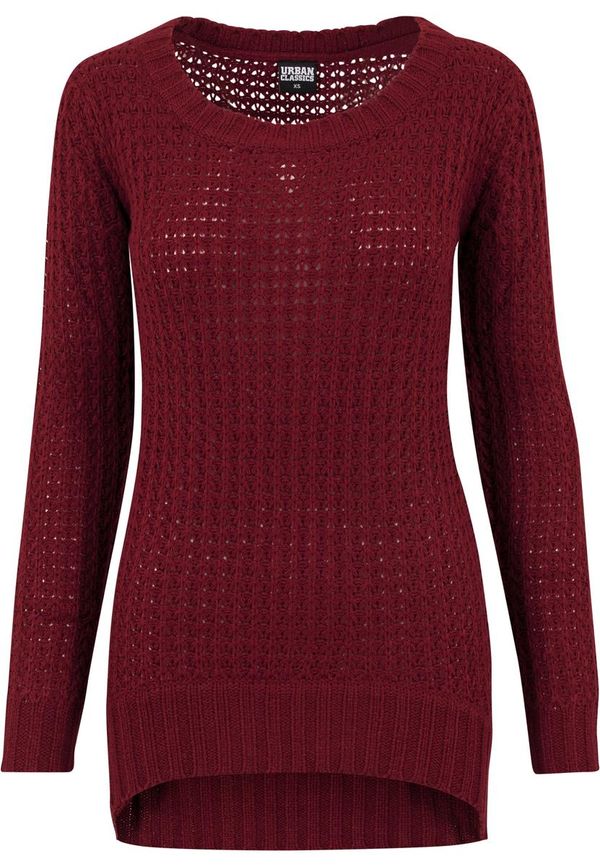 UC Ladies Women's sweater with a long wide neckline burgundy color