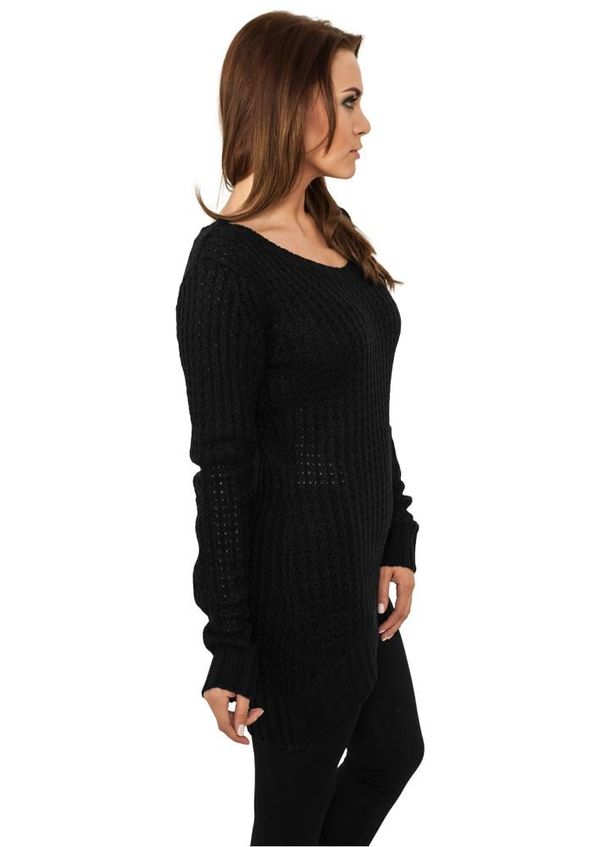 UC Ladies Women's sweater with a long wide neckline in black