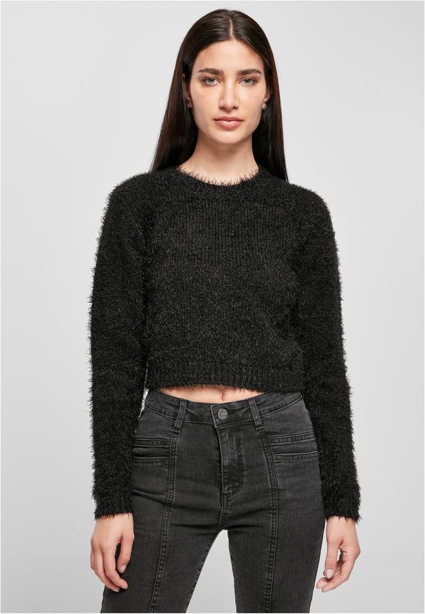 UC Ladies Women's sweater with short feathers in black