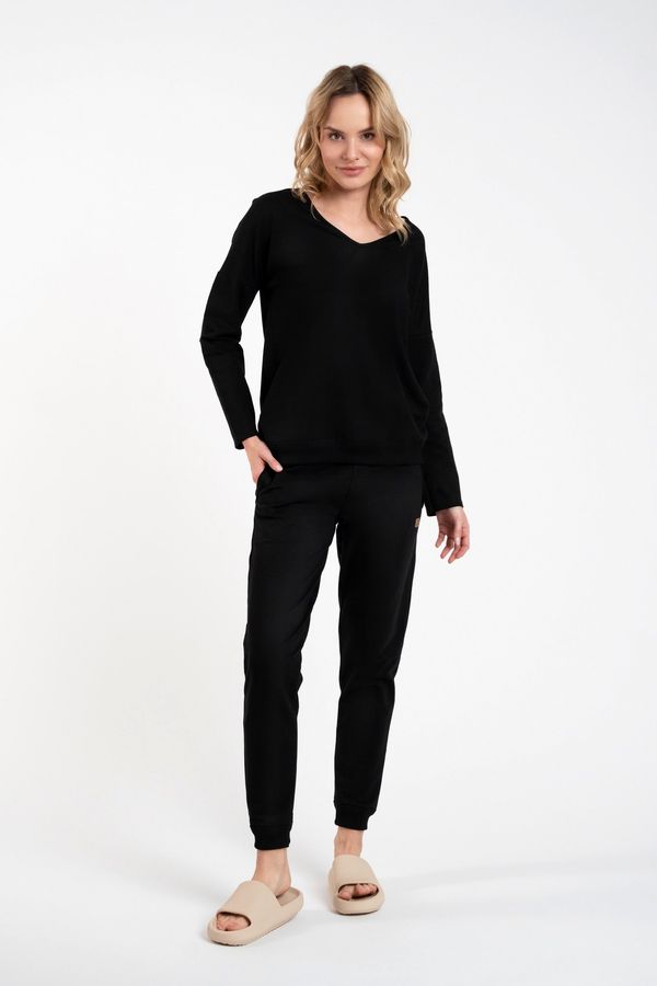 Italian Fashion Women's sweatshirt Karina with long sleeves - black