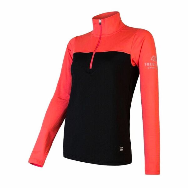 Sensor Women's sweatshirt Sensor Coolmax Thermo zipper black/coral