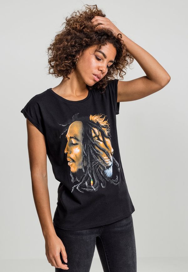 MT Ladies Women's T-shirt Bob Marley Lion Face black