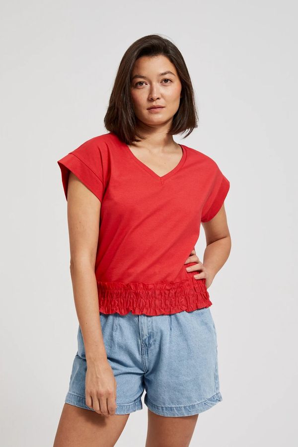 Moodo Women's T-shirt with elastic waistband MOODO - red