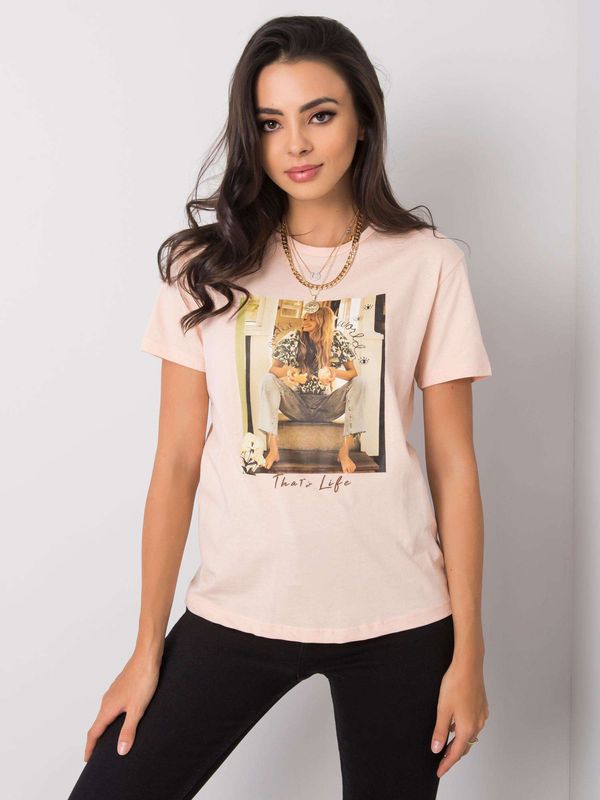 Fashionhunters Women's T-shirt with salmon print