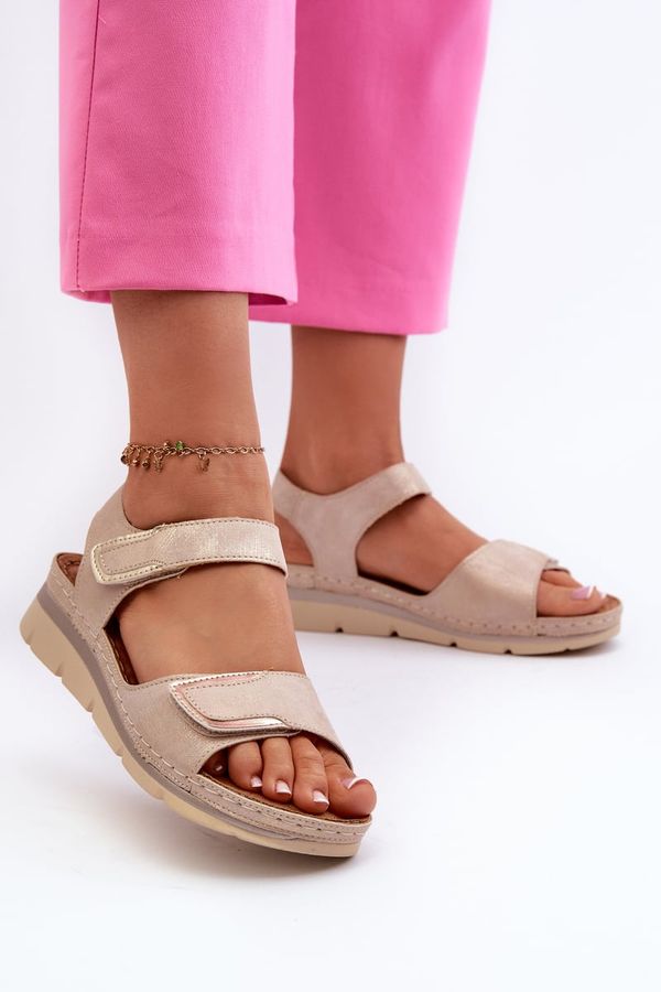 Kesi Women's Velcro sandals Beige Risanni