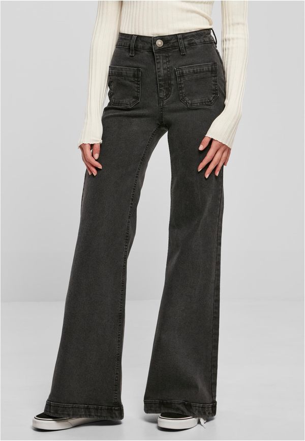 UC Ladies Women's Vintage Flared Denim Jeans - Black
