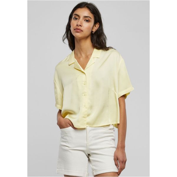 Urban Classics Women's Viscose Satin Holiday Shirt Soft Yellow