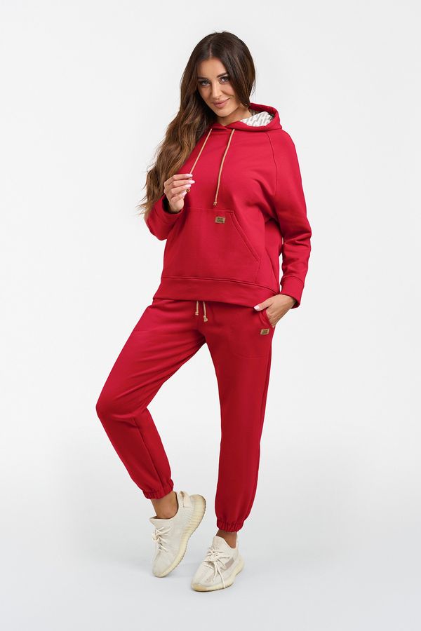 Italian Fashion Women's Viva Long Sleeve Sweatshirt - Crimson