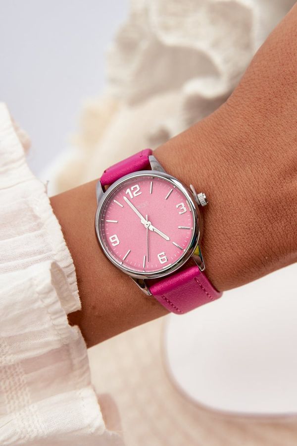 Kesi Women's watch on an eco leather strap Fuchsia Ernest