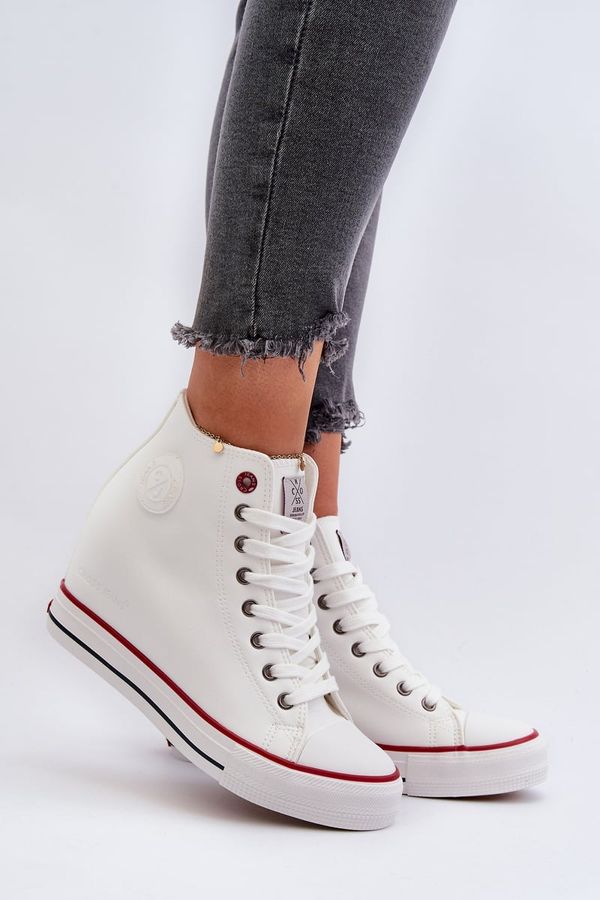 Kesi Women's Wedge Sneakers Cross Jeans White