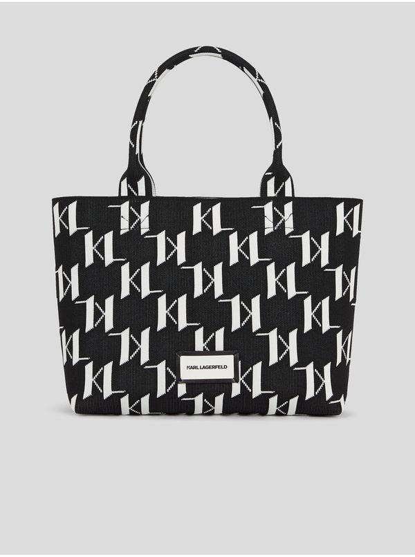 Karl Lagerfeld Women's white and black patterned handbag KARL LAGERFELD Monogram Knit - Women