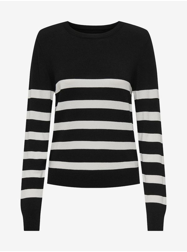 Only Women's White-Black Light Striped Sweater ONLY Jasmin - Women