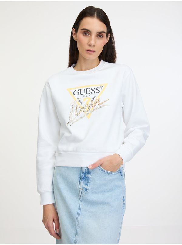 Guess Women's White Guess Icon Sweatshirt - Women