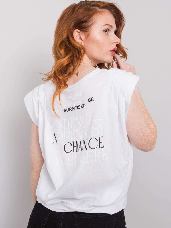 Fashionhunters Women's white T-shirt with inscription
