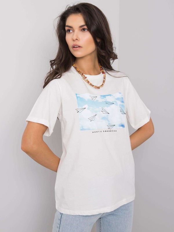 Fashionhunters Women's white T-shirt with print