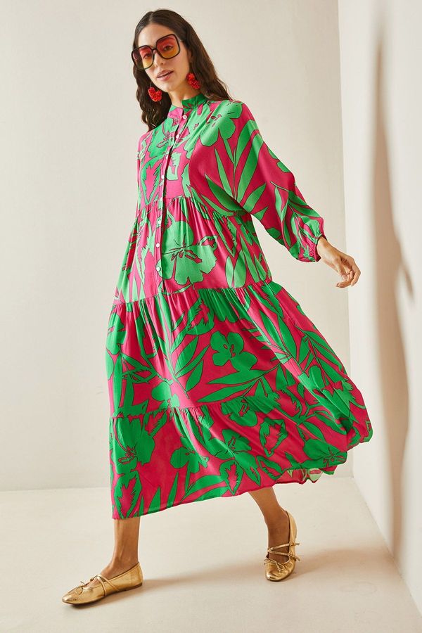 XHAN XHAN Fuchsia Patterned Maxi Dress