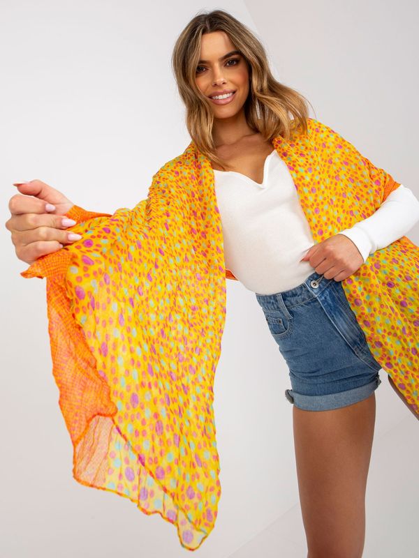 Fashionhunters Yellow and orange patterned viscose scarf