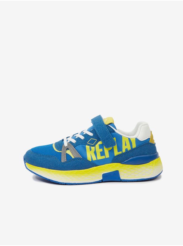 Replay Yellow-blue children's sneakers with suede details Replay - Girls