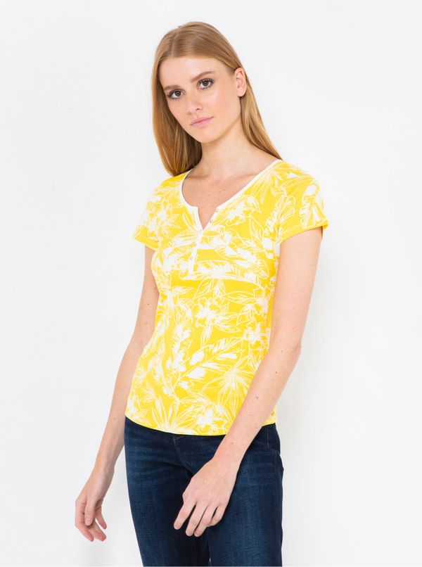 CAMAIEU Yellow floral T-shirt CAMAIEU - Women