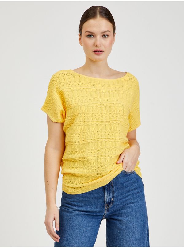 Orsay Yellow Ladies Short Sleeve Sweater ORSAY - Women