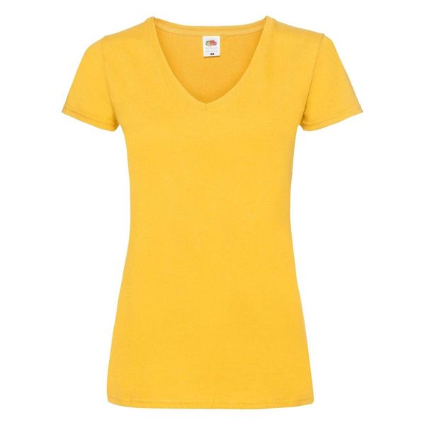 Fruit of the Loom Yellow v-neck Women's T-shirt Valueweight Fruit of the Loom