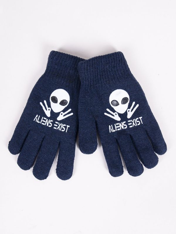 Yoclub Yoclub Kids's Gloves RED-0201C-AA5A-002 Navy Blue